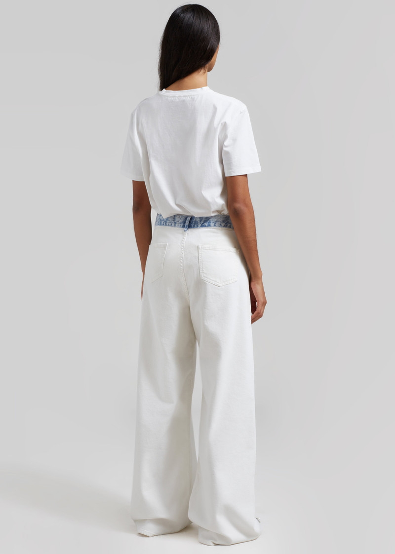 Hayla Contrast Denim Pants - Off White/Blue 11