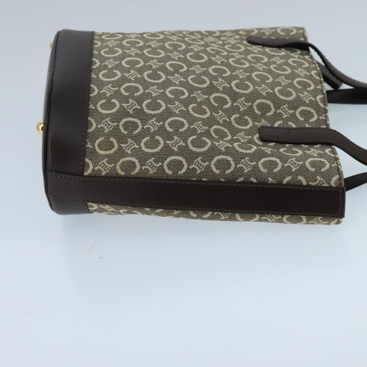 CELINE C Macadam Canvas Hand Bag Brown Gold - 3