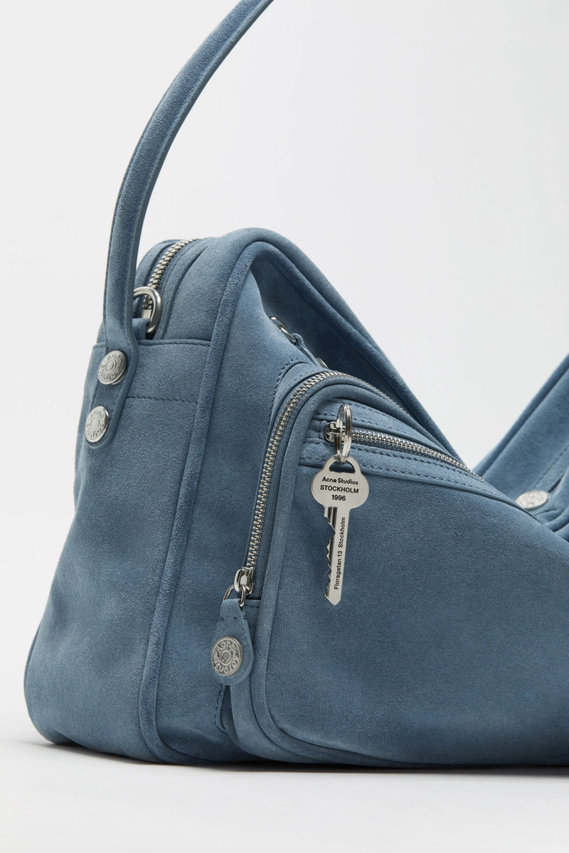 Camero Camera Suede Shoulder Bag - Denim Blue 3