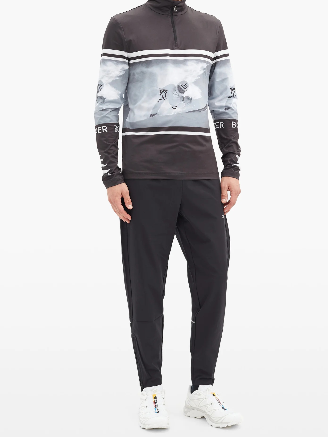 Verti skier-print half-zip thermal top - 2