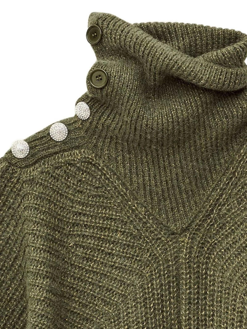 ba&sh Romane buttoned roll-neck sweater outlook