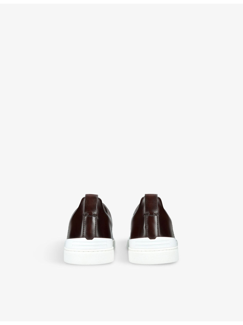 ZEGNA Triple Stitch Panelled Leather Low-Top Trainers outlook