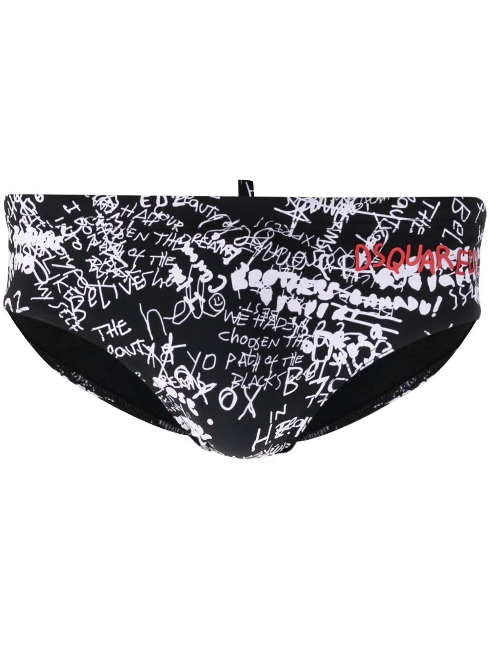 slogan-print swimming shorts - 1