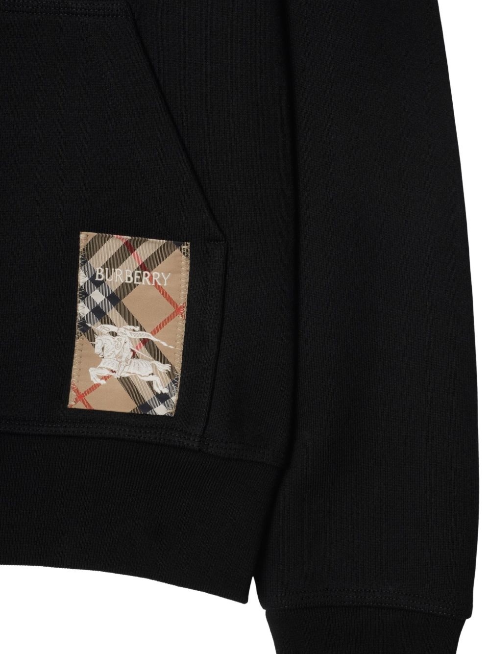 check-label cotton hoodie - 5