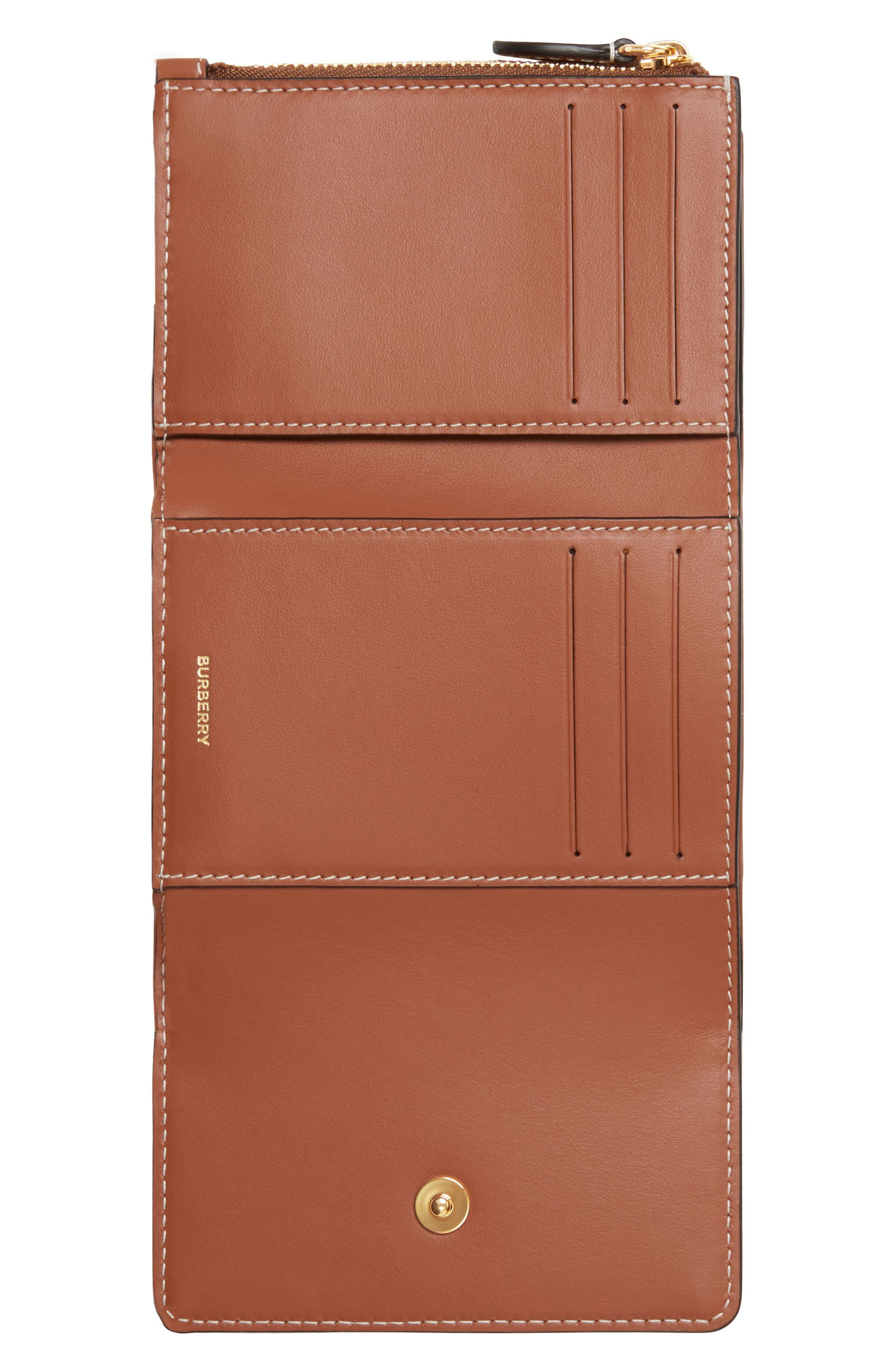 burberry Lancaster Check Coated Canvas French Wallet in Vintage Check/Briar Brown at Nordstrom - 2