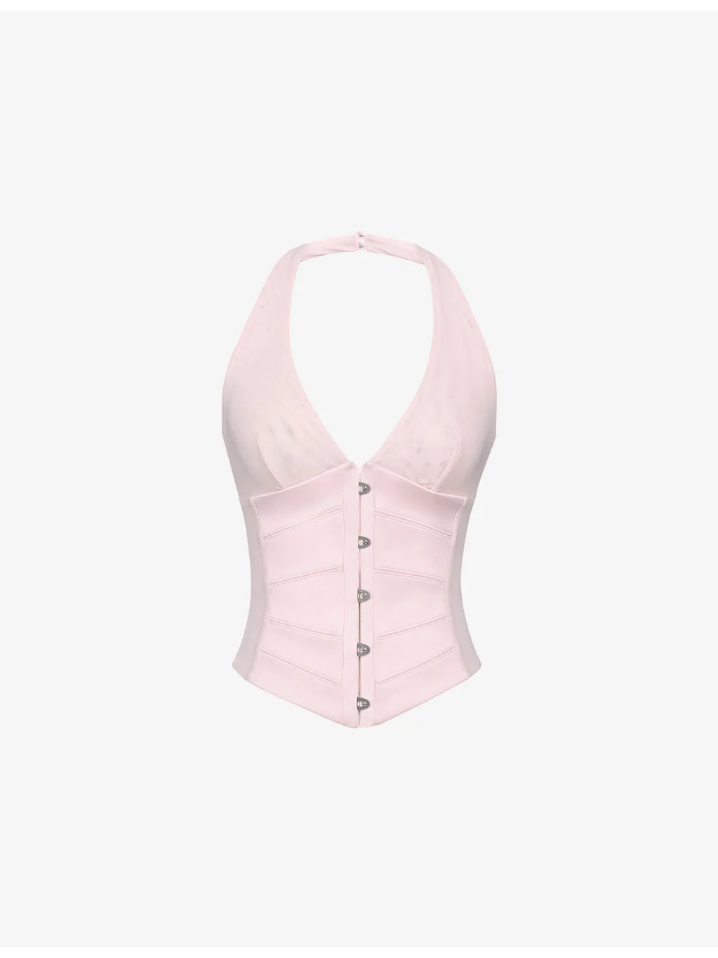 Lia Halterneck Woven Corset Top - 1