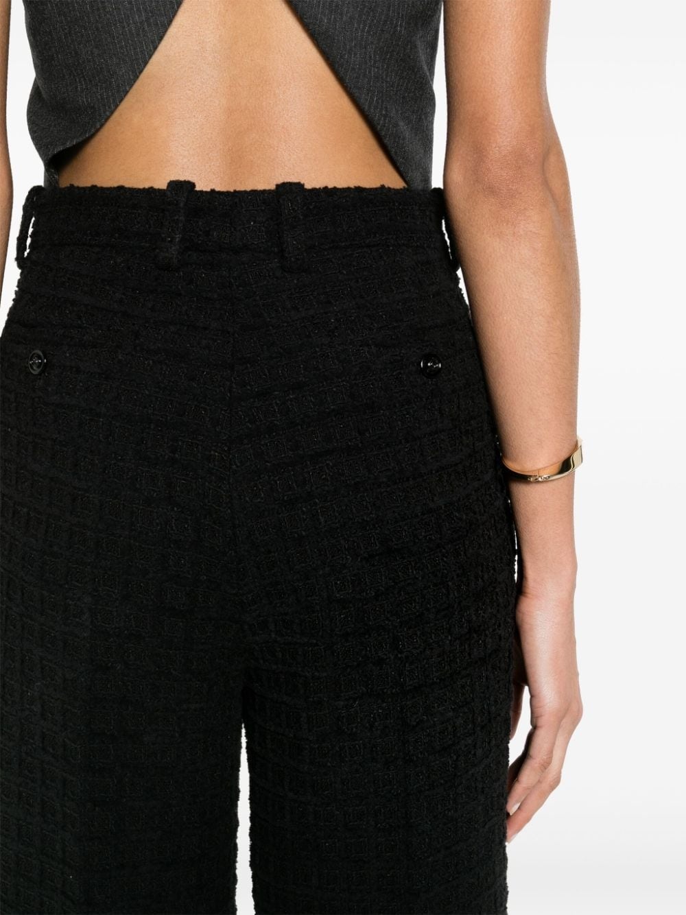 waffle-effect tweed trousers - 5