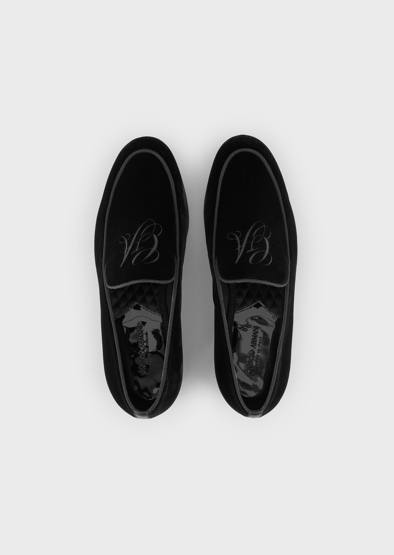 Velvet loafers with embroidered logo - 3