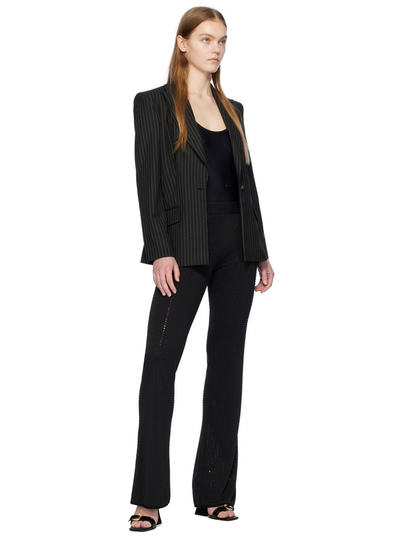 VERSACE JEANS COUTURE Black Crystal-Cut Leggings outlook
