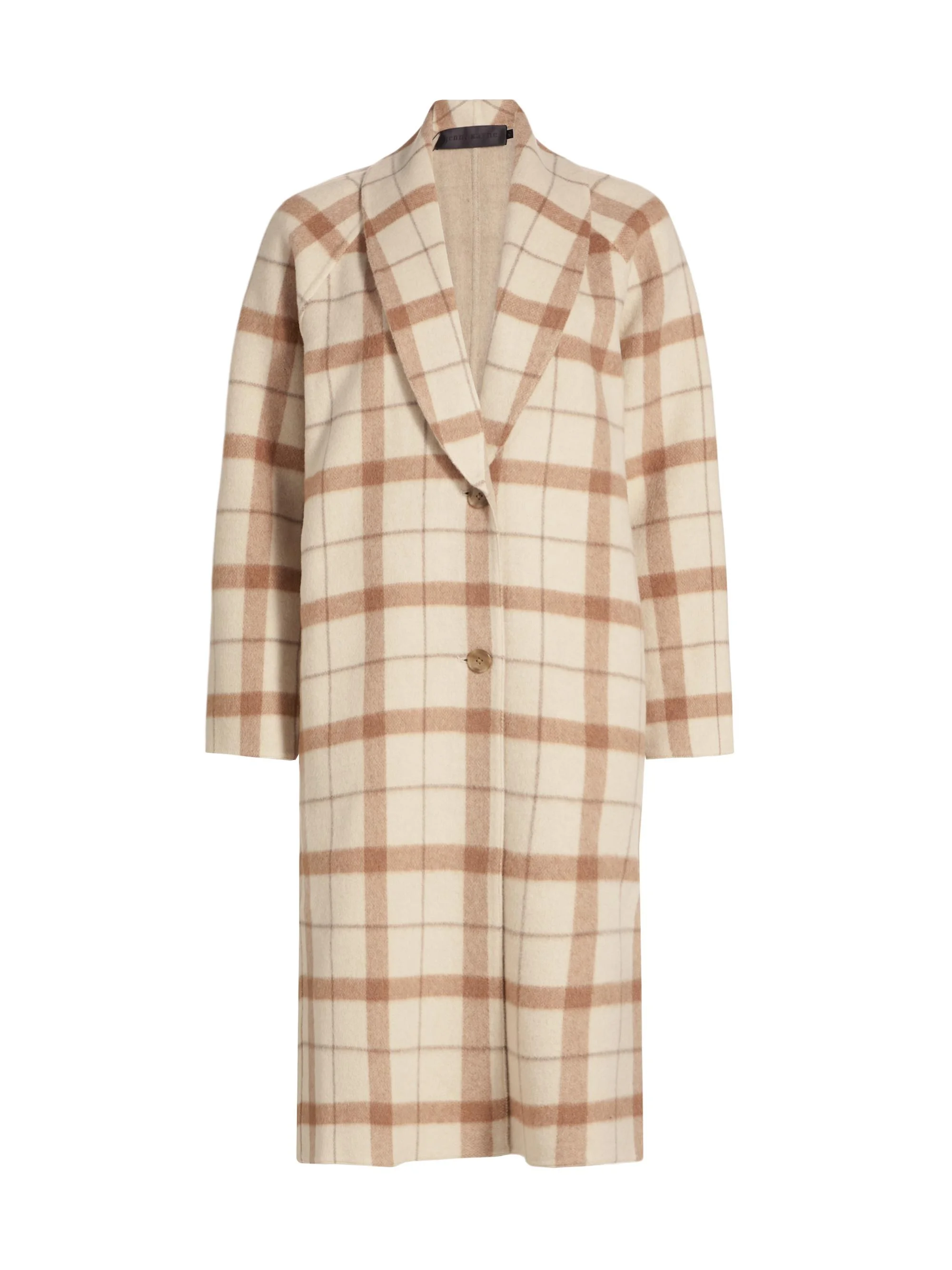 Women's Austin Check Wool-Blend Coat - Oatmeal - 1