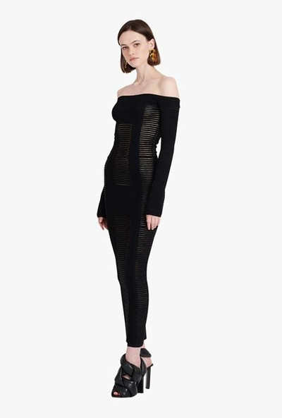 Balmain Mid-length black knit bustier dress outlook