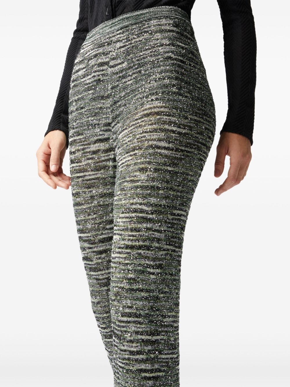 sequin-embellished flared trousers - 4