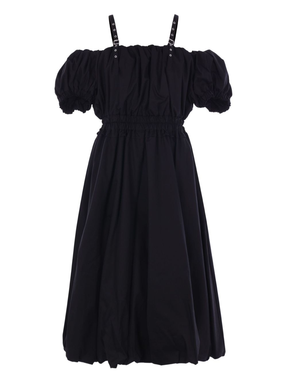 balloon puff-sleeve midi dress - 2
