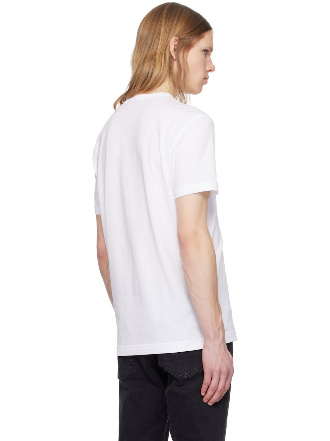 White Cotton Branded Tag T-shirt - 3