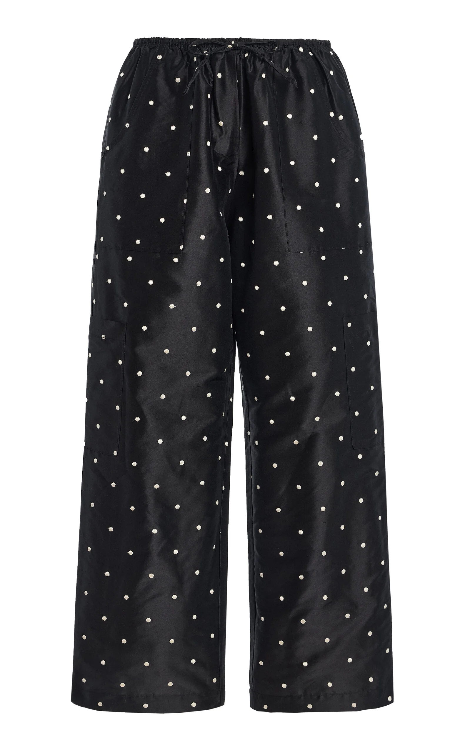 The Polka-Dot Silk Taffeta Cargo Pants black - 1