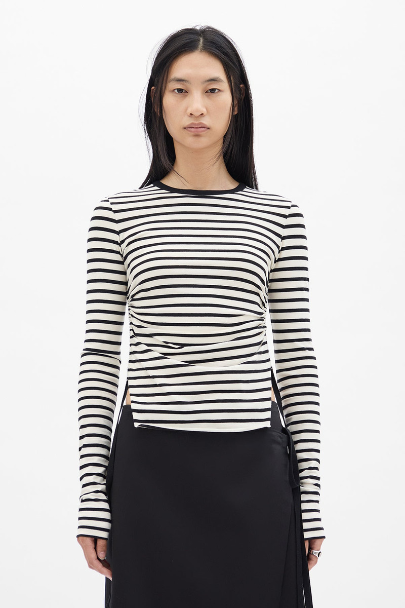 Oke Wrinkled Cropped Long Sleeve Top 1