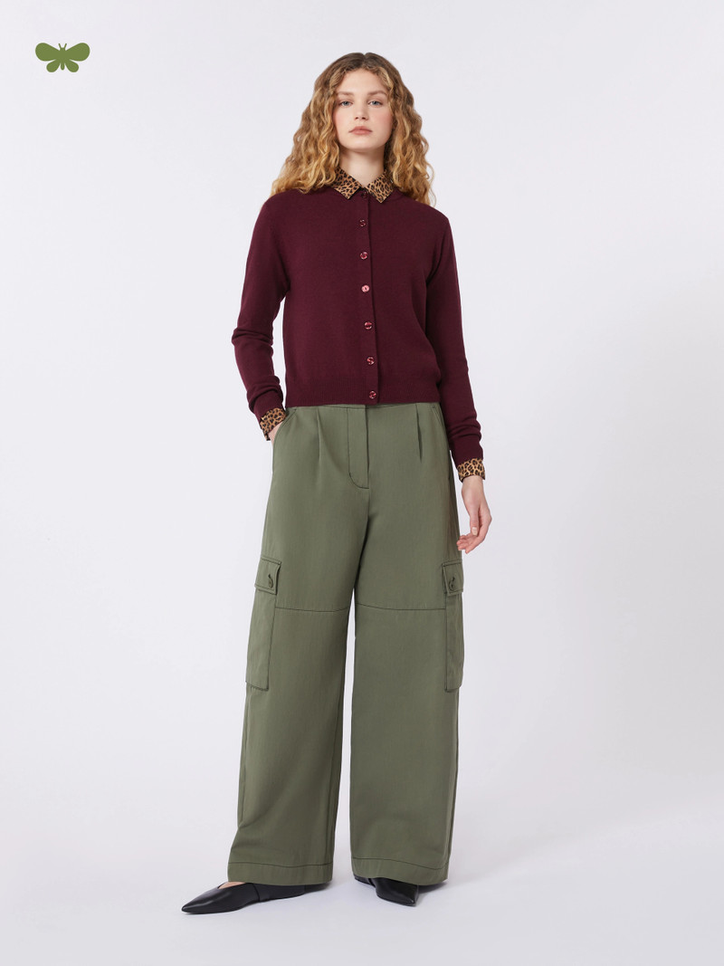 WEEKEND Max Mara Cotton gabardine trousers - DARK GREEN outlook