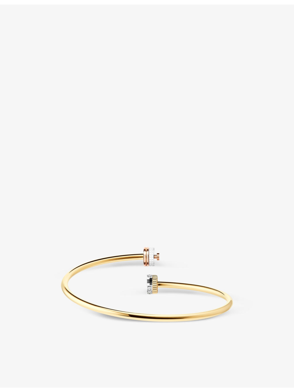 Quatre white-edition 18ct yellow and rose-gold, 0.11ct diamond and ceramic bracelet - 2