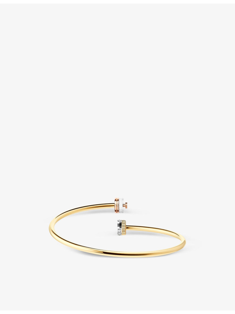 Boucheron Quatre white-edition 18ct yellow and rose-gold, 0.11ct diamond and ceramic bracelet outlook