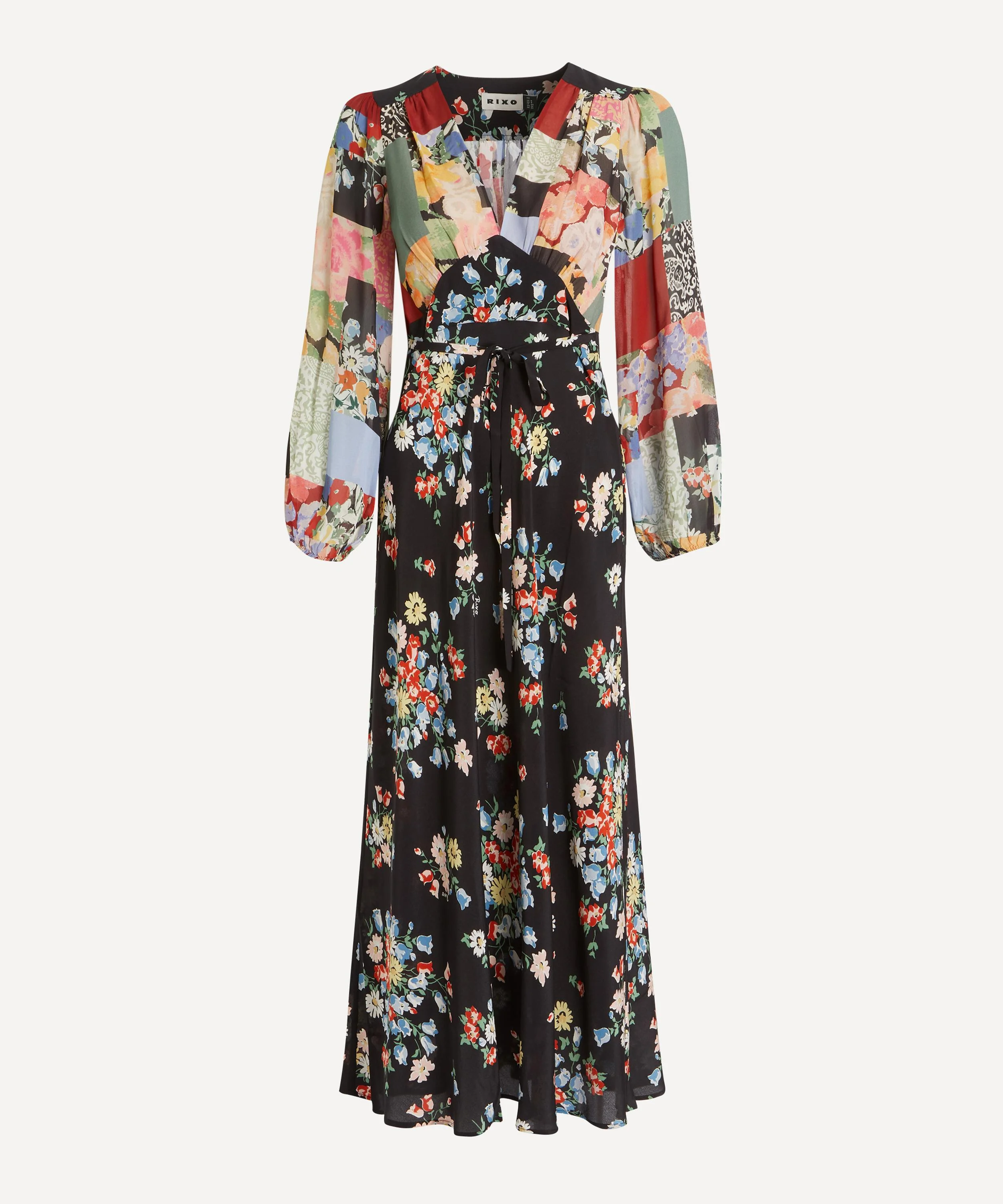 Kaila Amelia Patchwork Multi Mix Silk Dress - 1