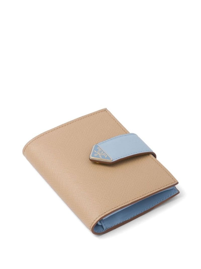 Saffiano logo-plaque bi-fold wallet - 4