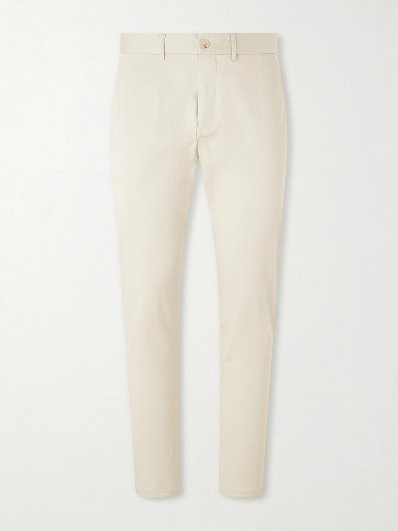 Straight-Leg Cotton-Blend Trousers 1