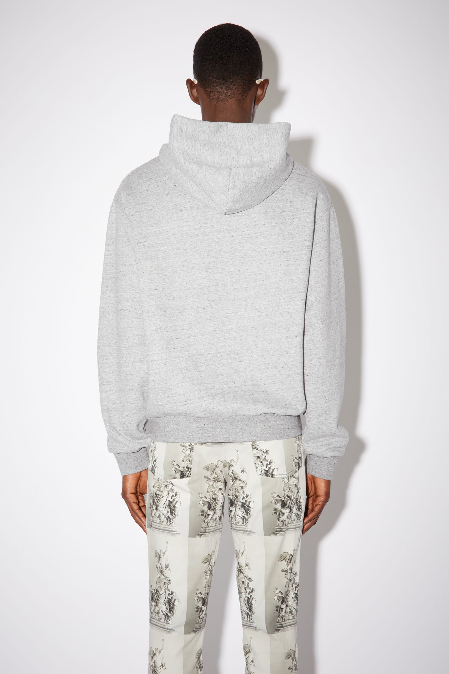 Hooded sweatshirt - Marble grey melange - 3