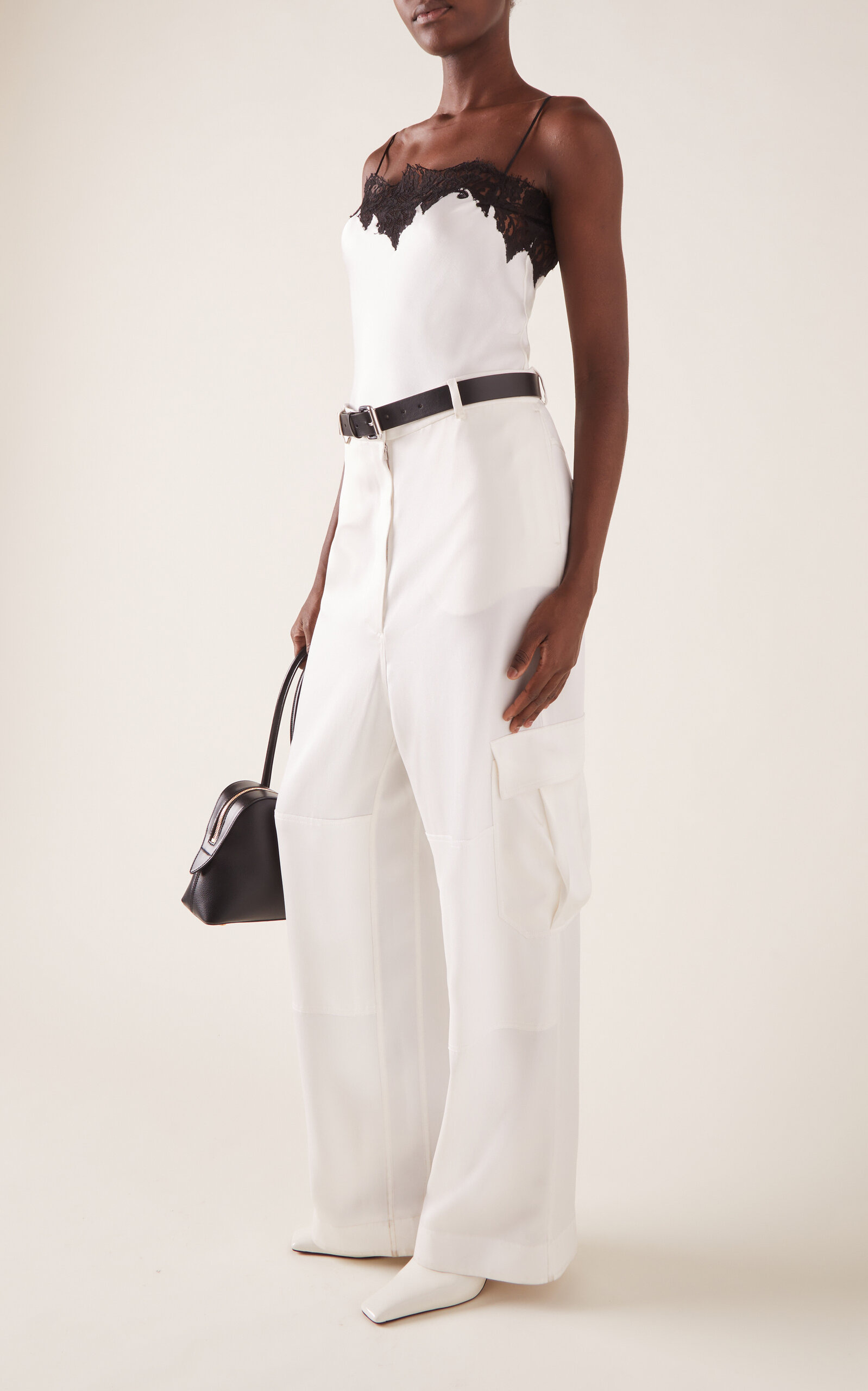 Mixed Poplin Satin Trouser neutral - 2