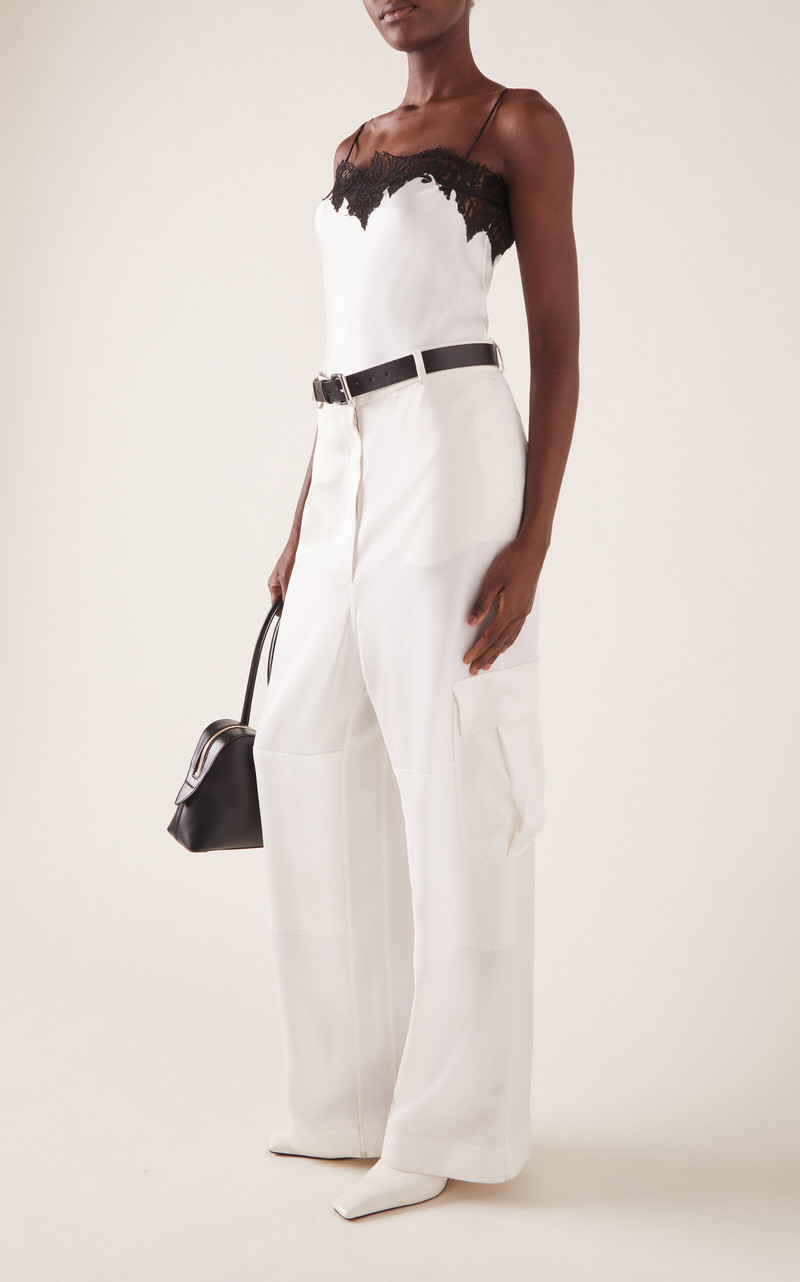 Stella McCartney Mixed Poplin Satin Trouser neutral outlook