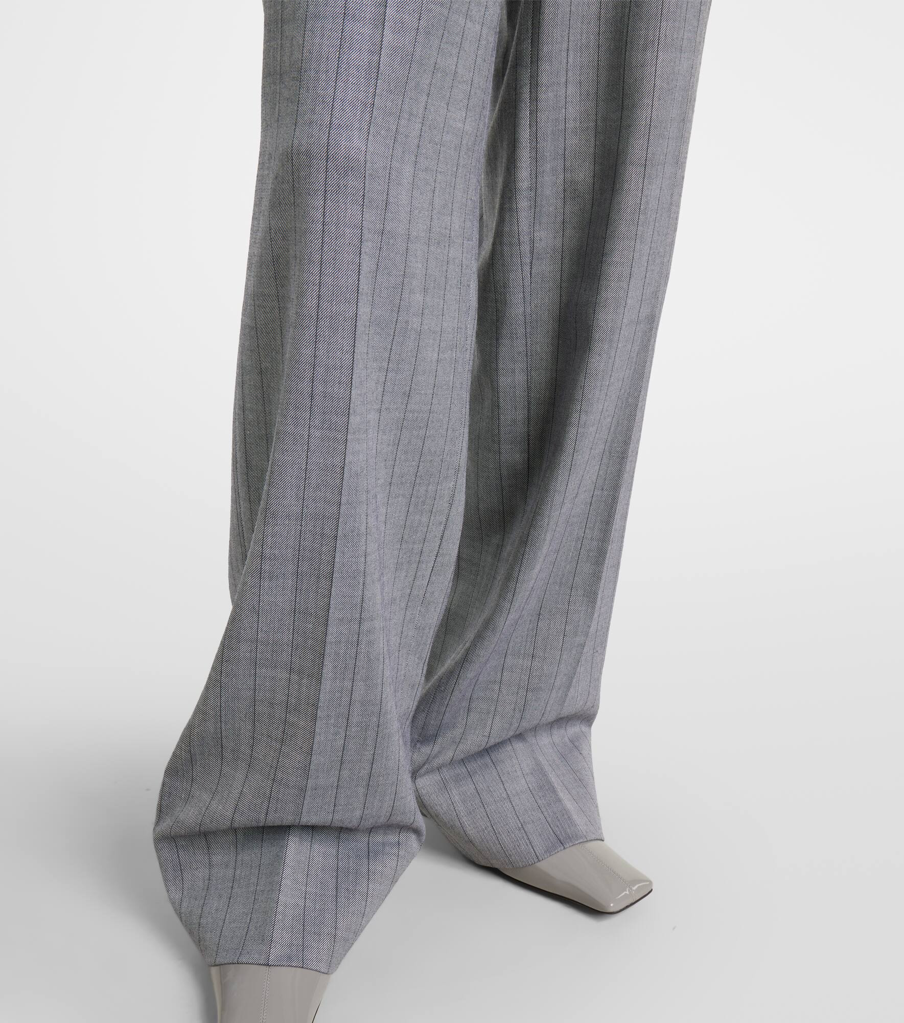 Striped wool wide-leg pants - 5