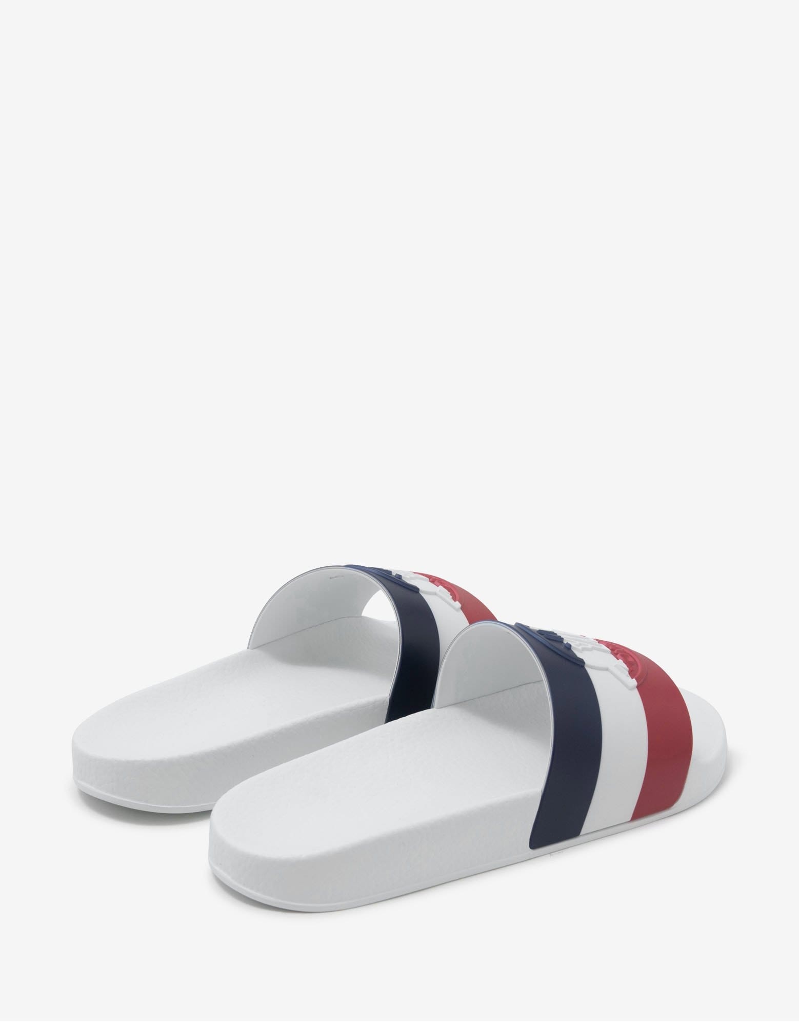 Basile White Tricolour Logo Slide Sandals - 7