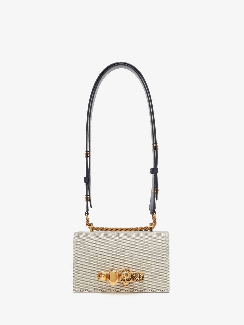 Women's The Biker Mini Jewelled Satchel in Grey/navy - 6