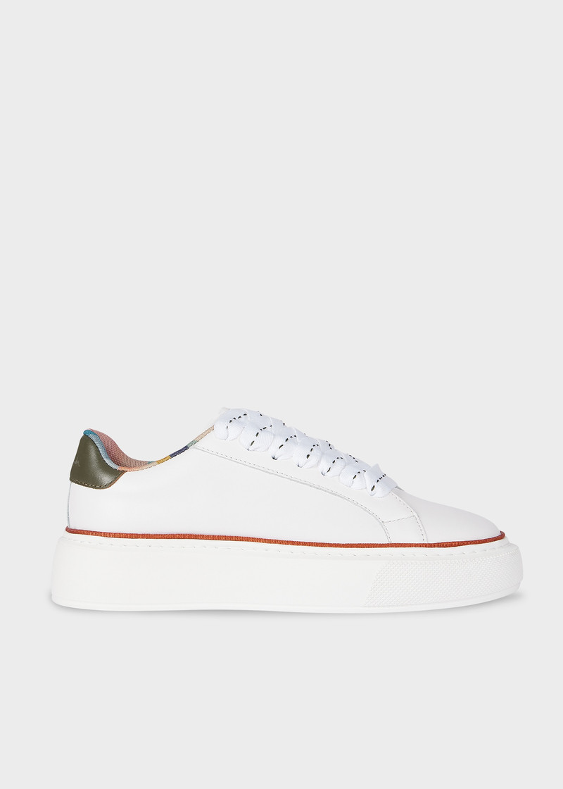 Women's White Leather 'Guppy' Platform Trainers 1