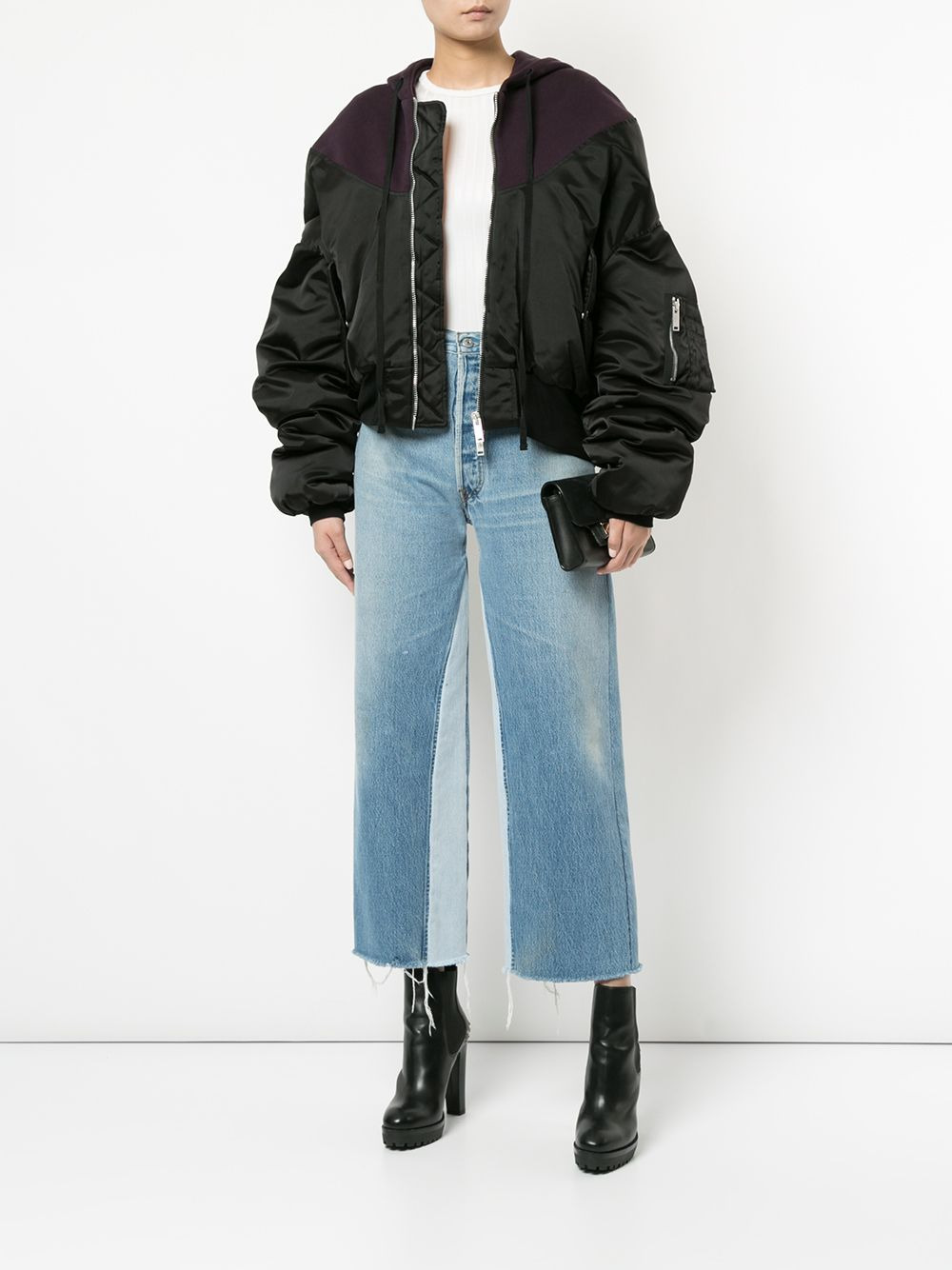 oversized hooded bomber jacket - 2