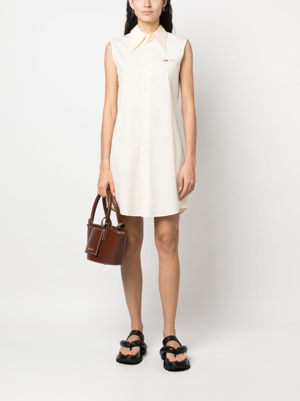 logo-appliqué sleeveless dress - 2