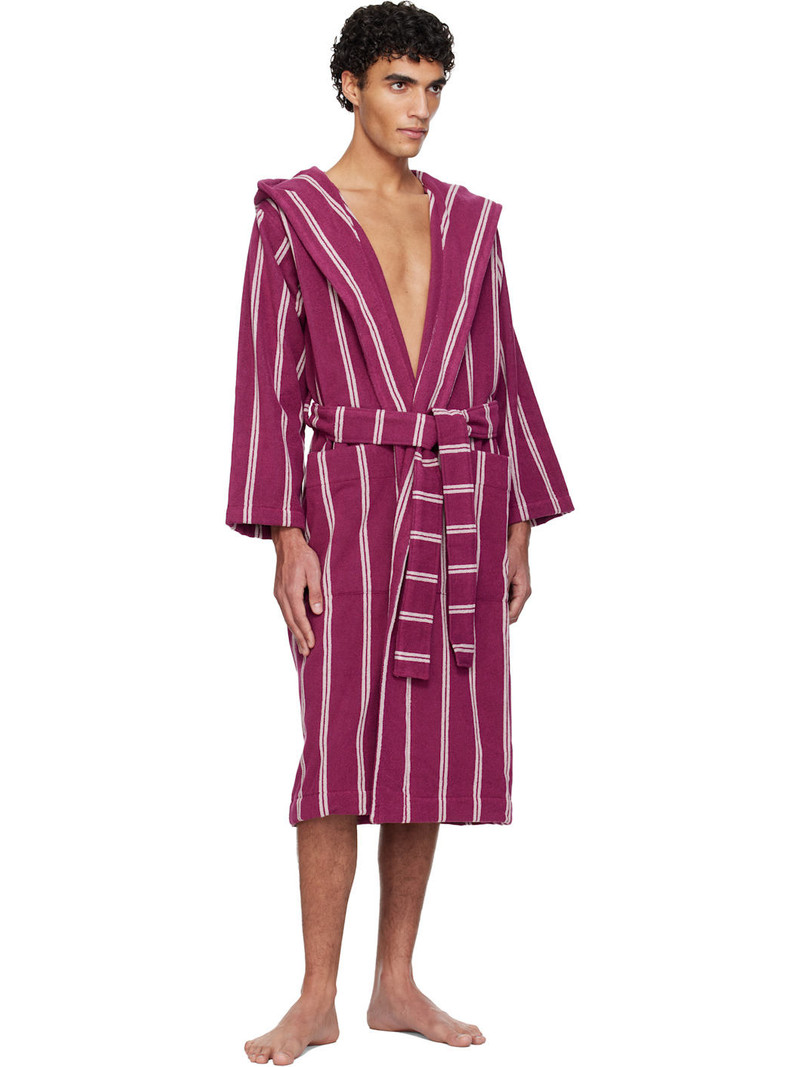 TEKLA Pink Terry Hooded Bathrobe outlook