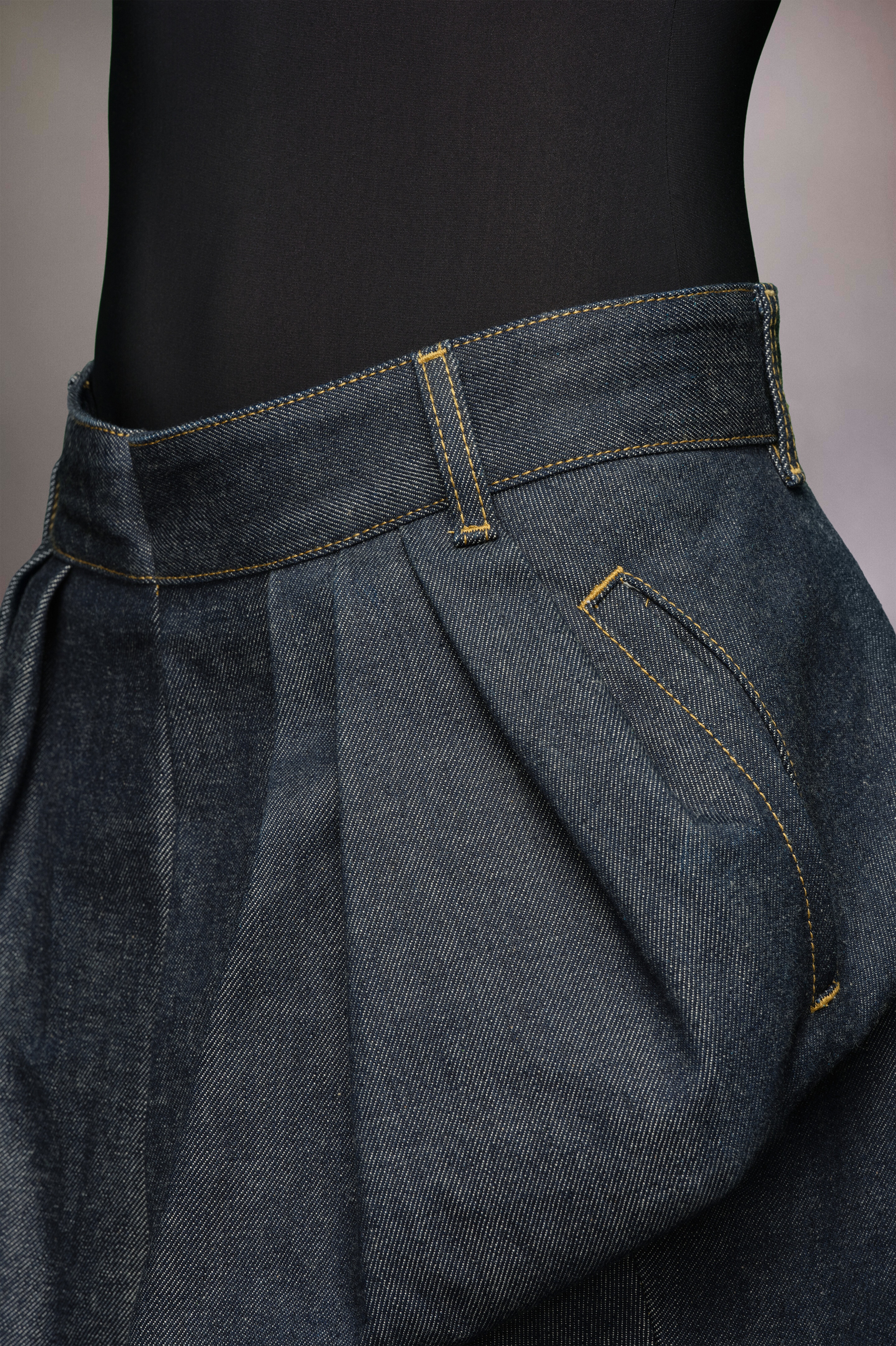 Denim pleated skirt - 4