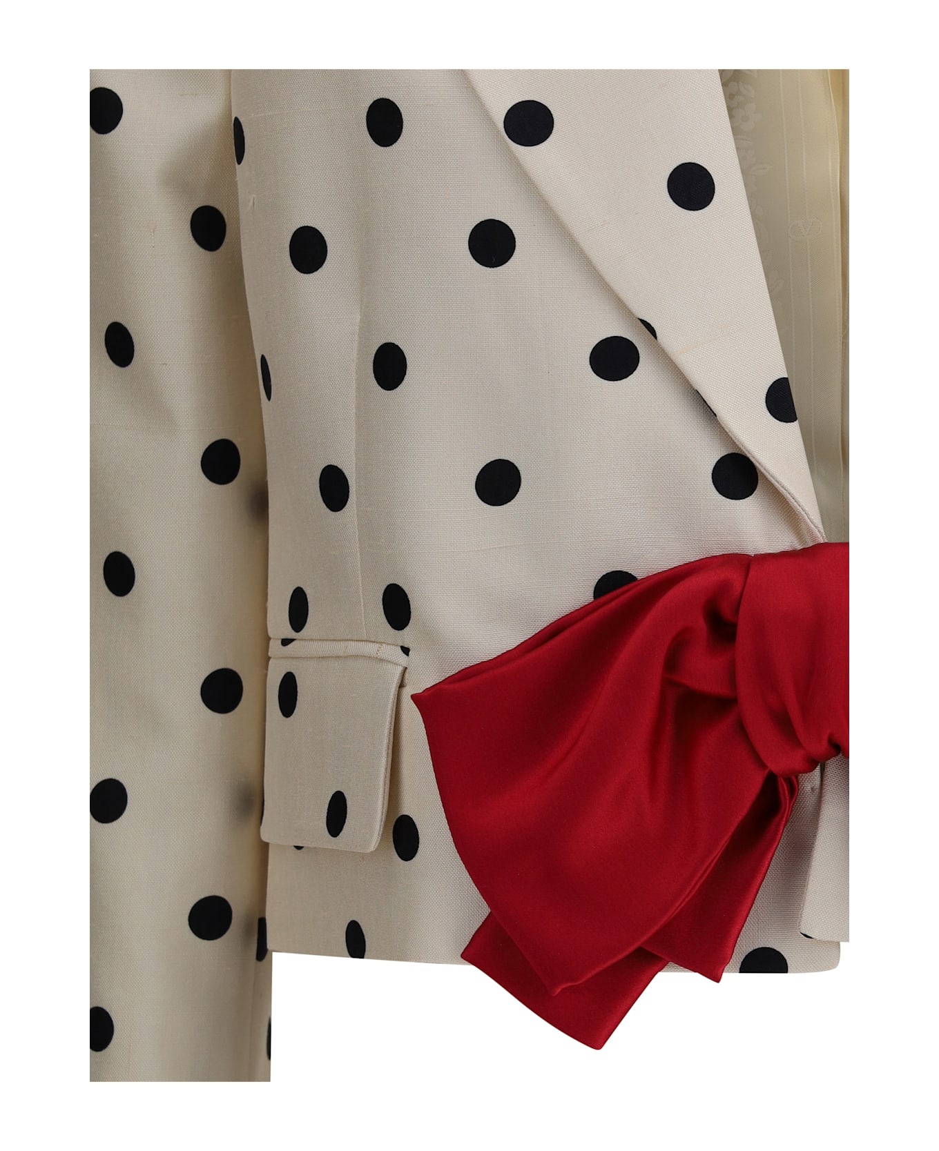 Polka Dot Shantung Blazer - 3