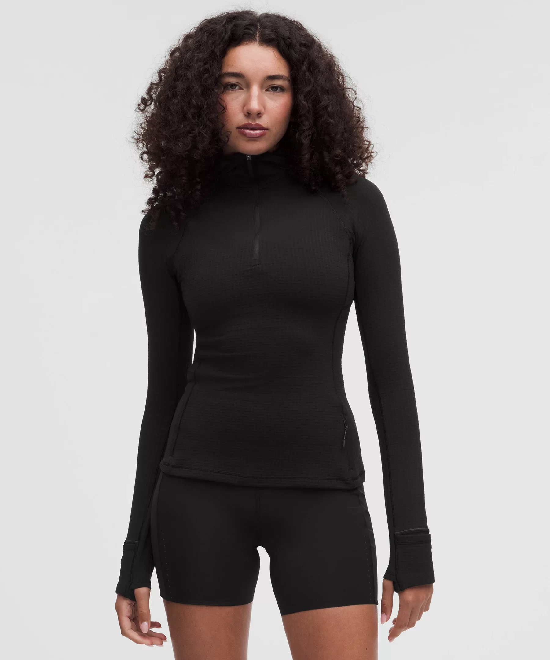 It's Rulu Hooded Half Zip *Waffle - 1