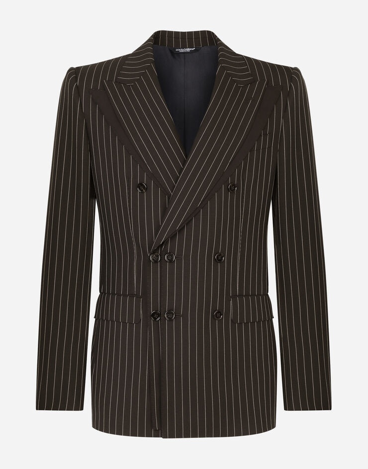 Double-breasted wool Sicilia-fit jacket with pinstripe design - 3