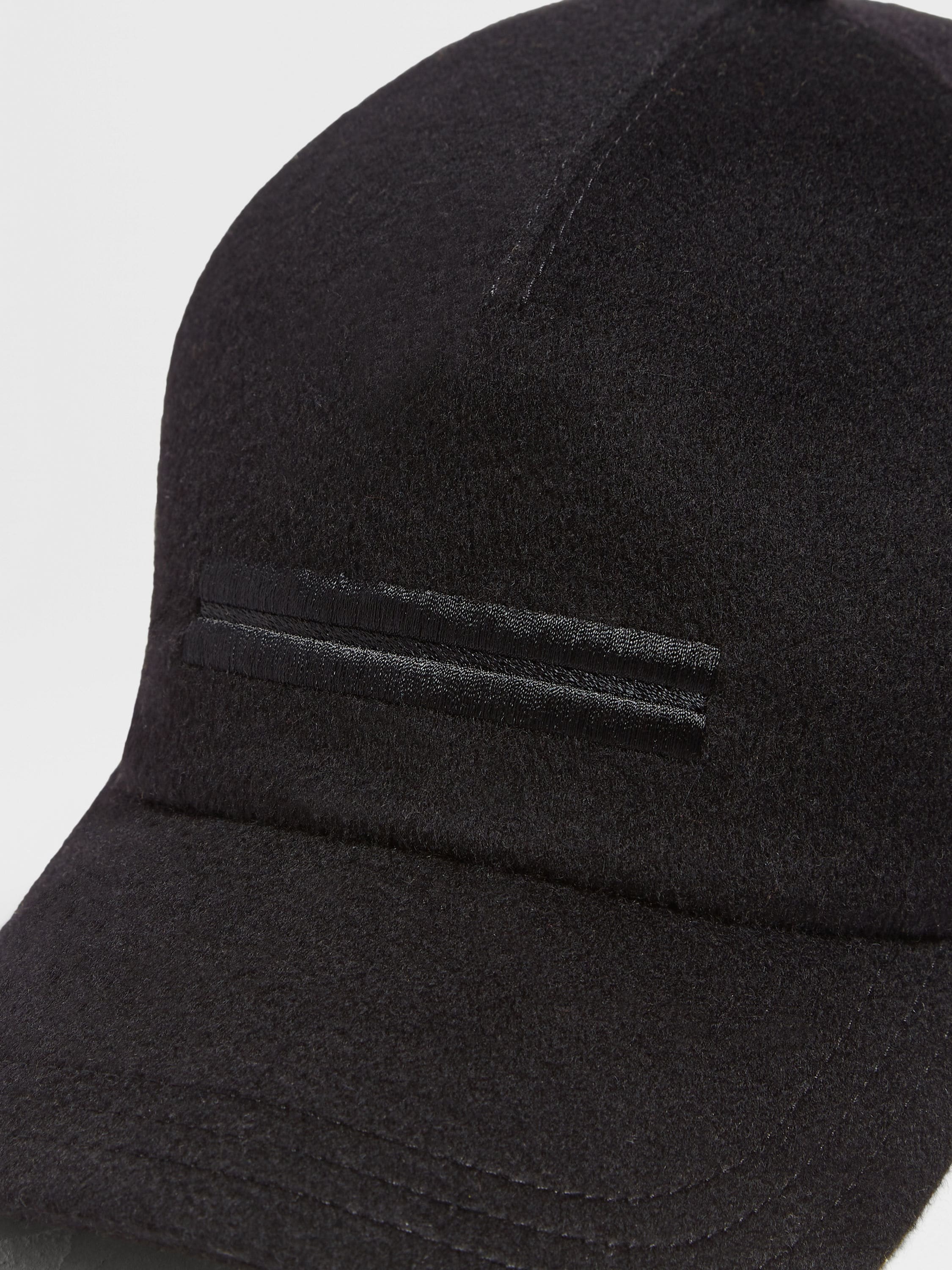 BLACK OASI CASHMERE BASEBALL CAP - 2