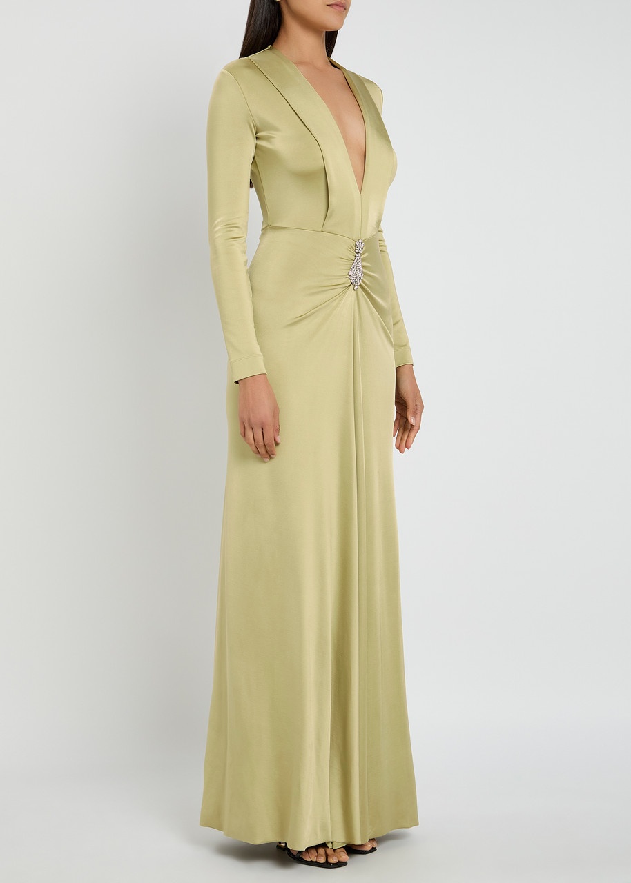 Victoria Beckham Crystal-embellished Stretch-satin Gown - 2