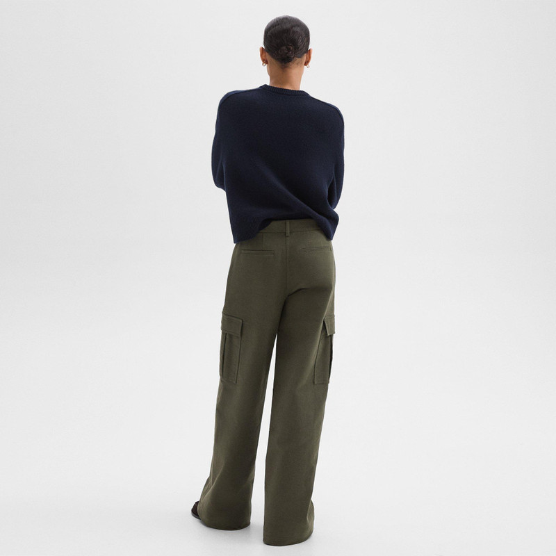 Theory Wide-Leg Cargo Pant in Moleskin Twill outlook