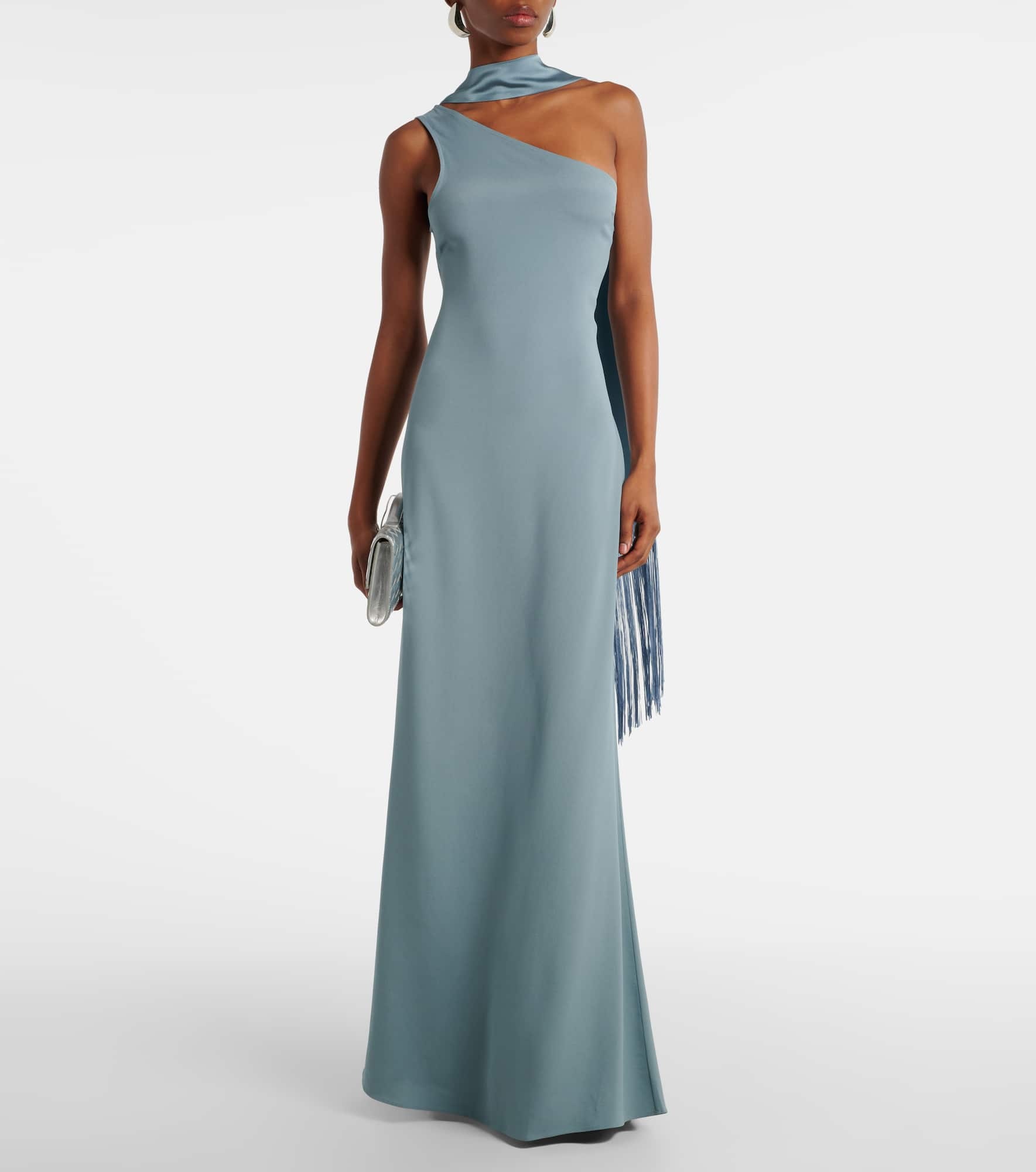 Caroline one-shoulder crêpe cady gown - 2