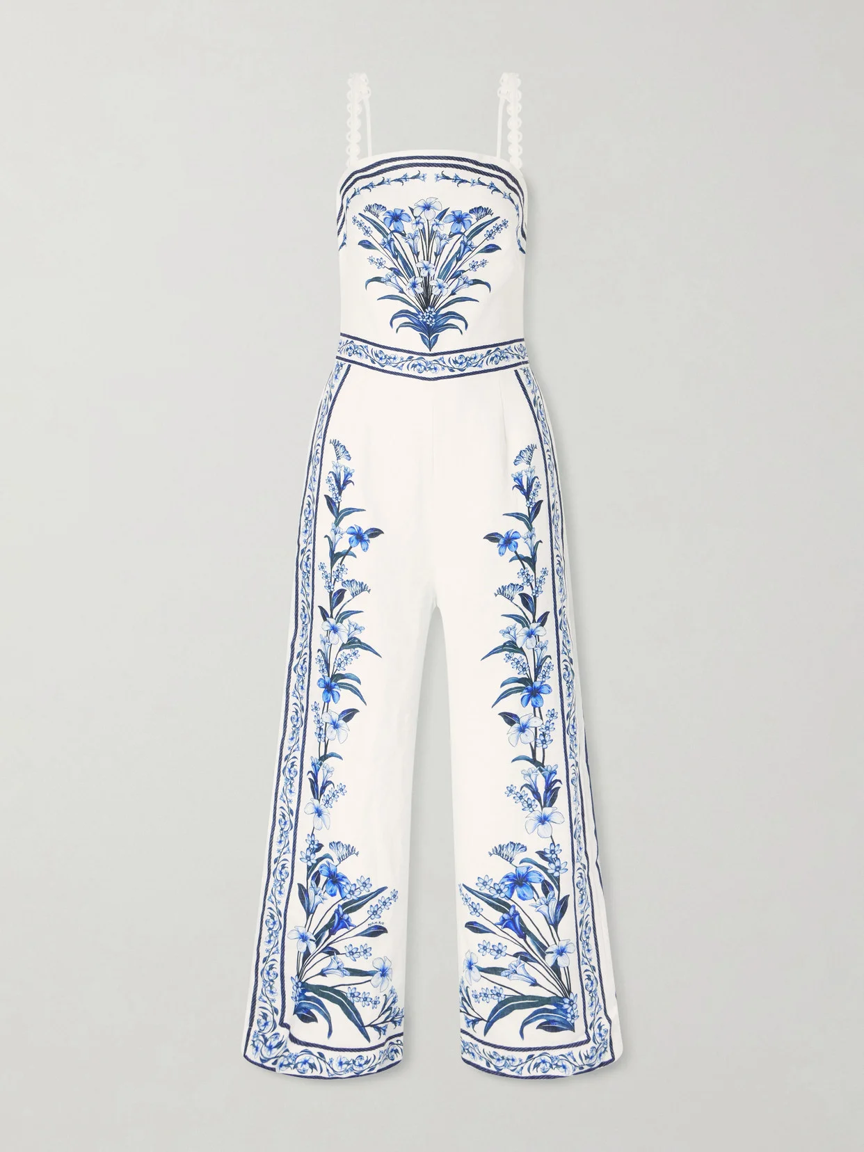 Flowers Arch Printed Linen Jumpsuit - 1