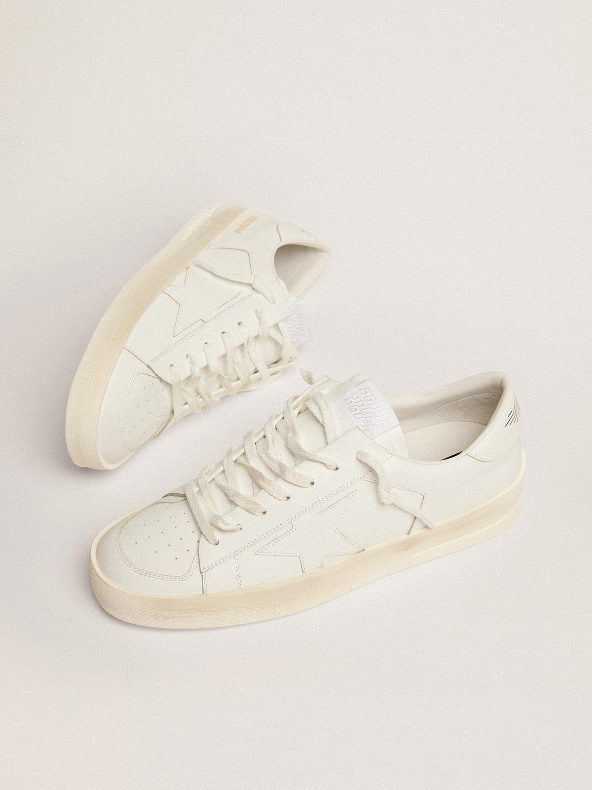 Men's Stardan in white leather - 2