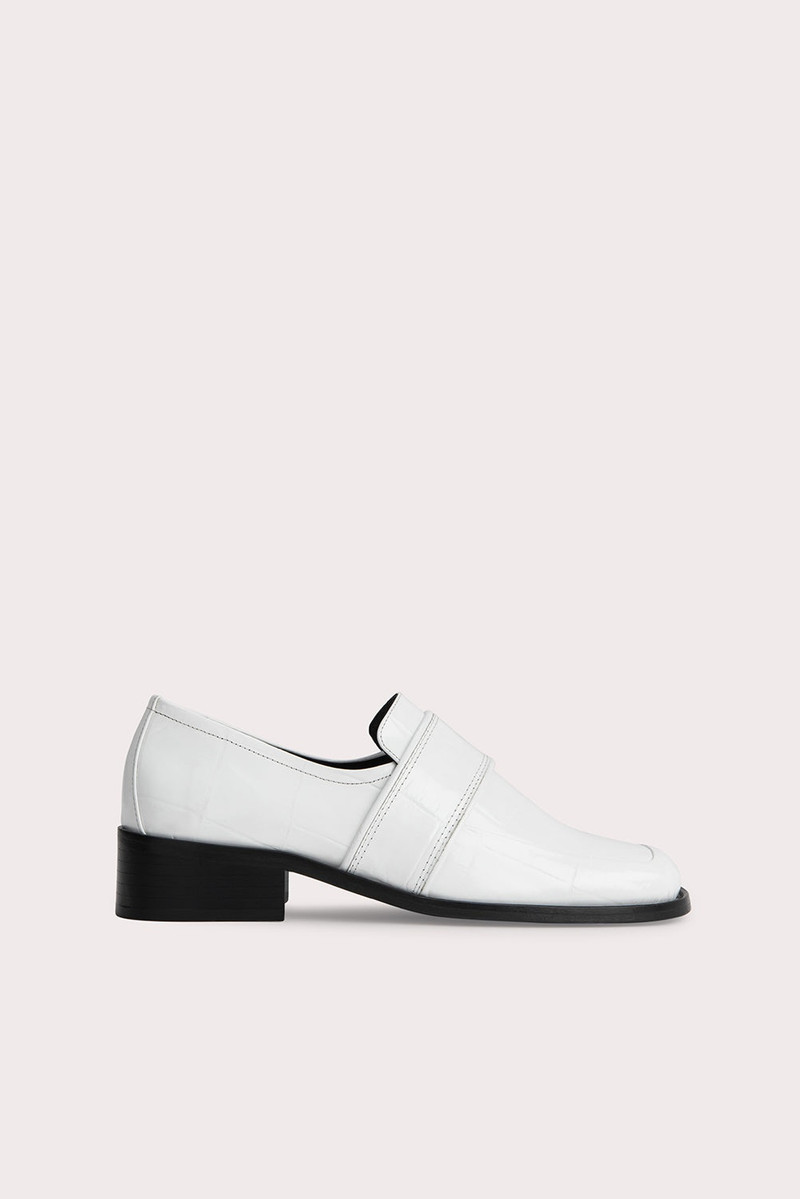 CYRIL WHITE MAXI CROCO EMBOSSED LEATHER - 1