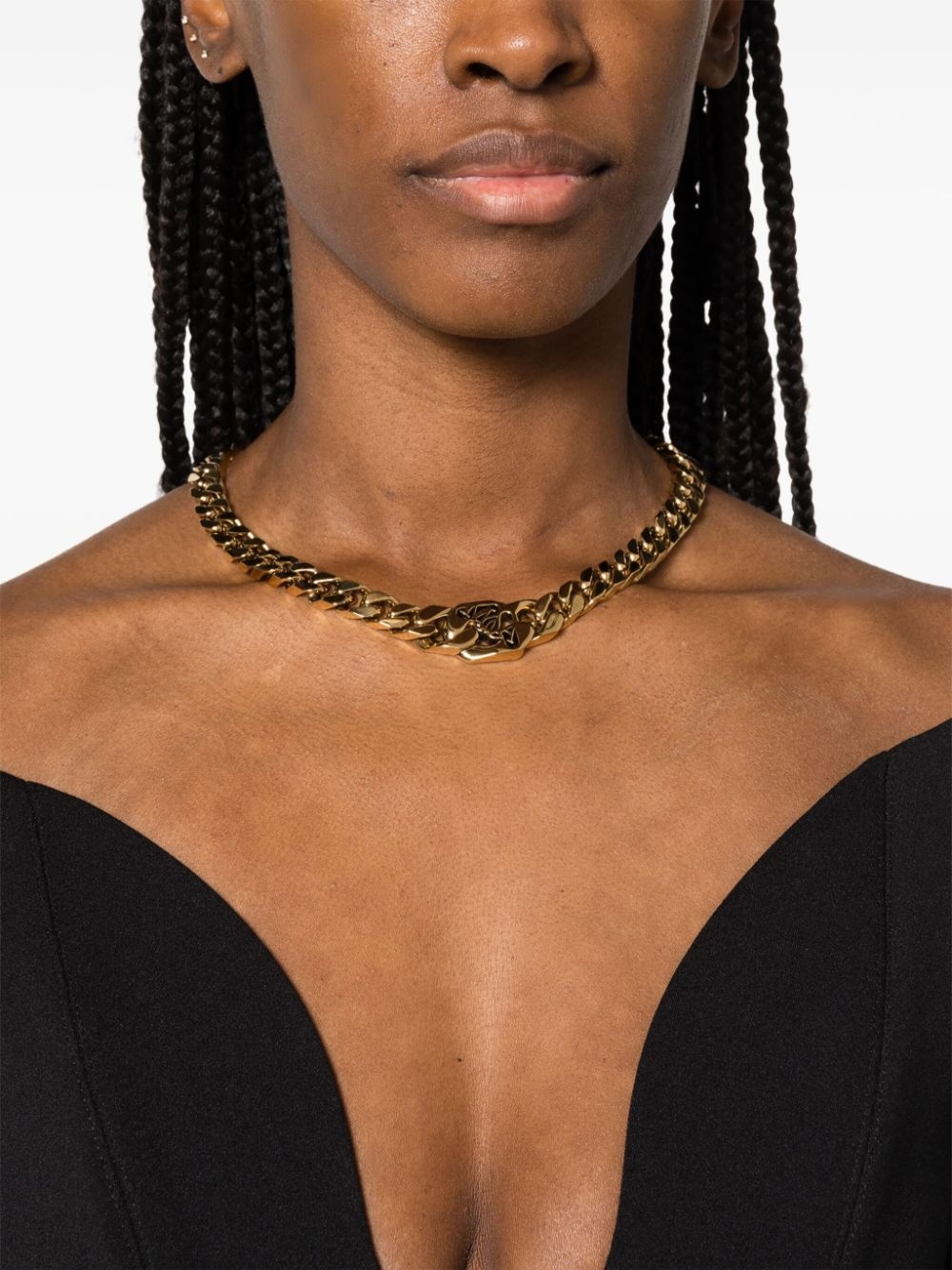 cut-out logo chain necklace - 2