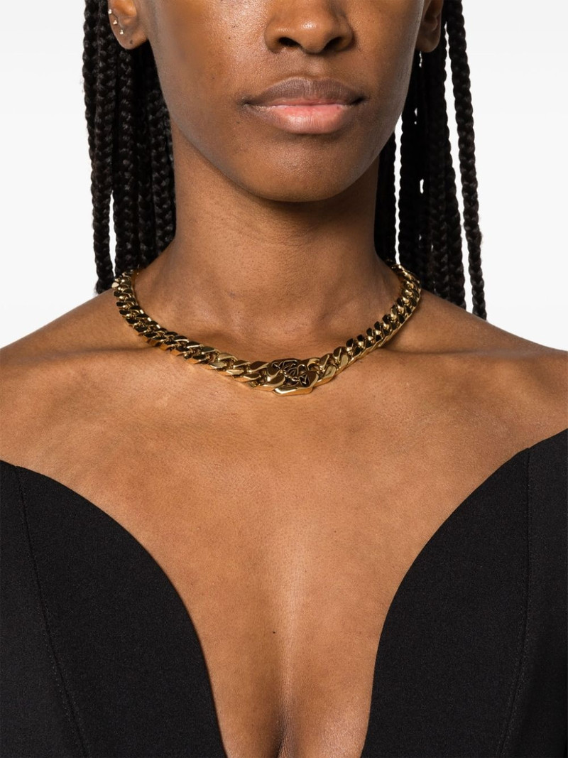 Alexander McQueen cut-out logo chain necklace outlook
