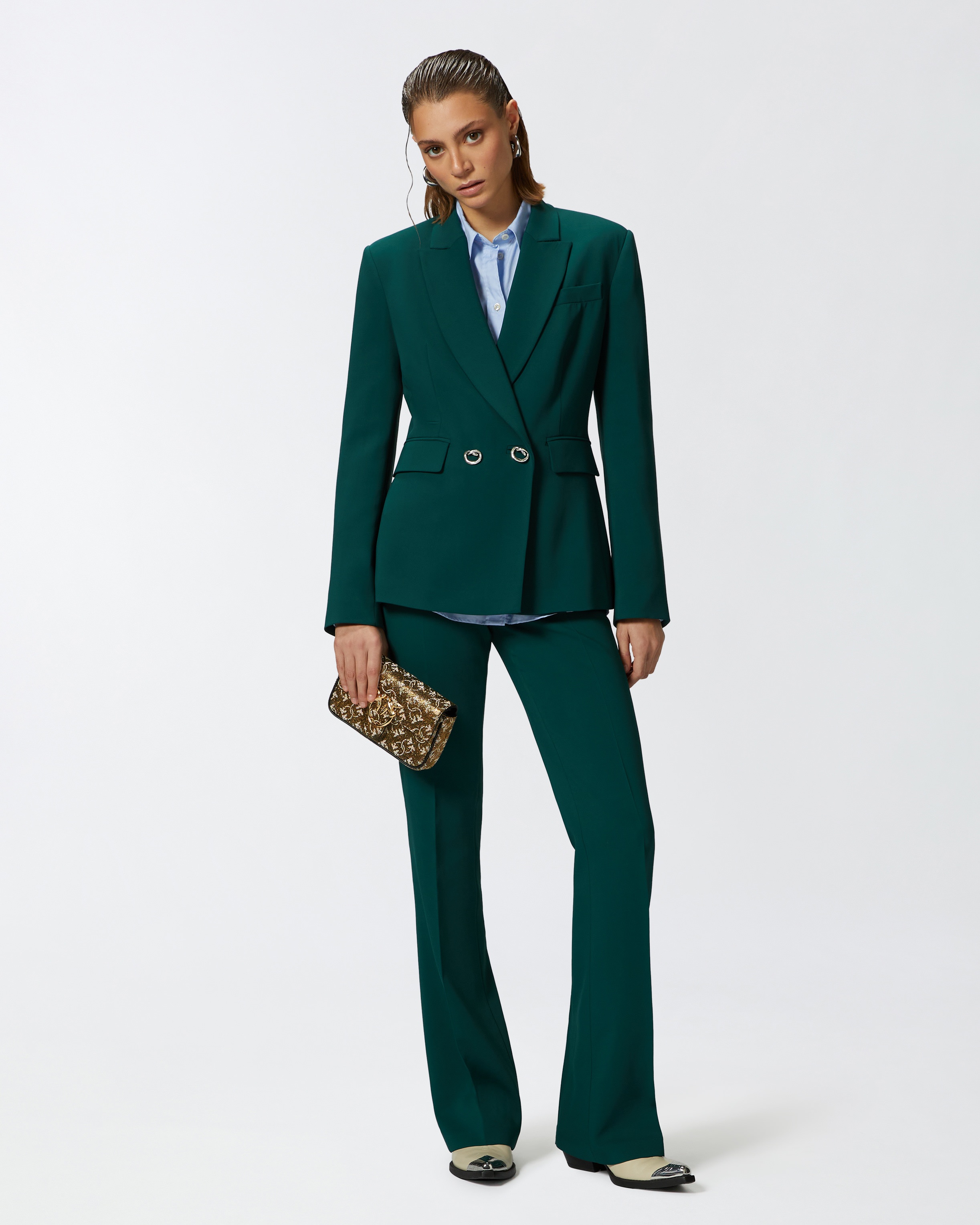 ボトムスその他 Pinko Double-Breasted Cady Blazer With l Buttons PINKO TECHNICAL CADY BLAZER WITH METAL BUTTONS | REVERSIBLE